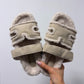 Mules curly beige sans boîte