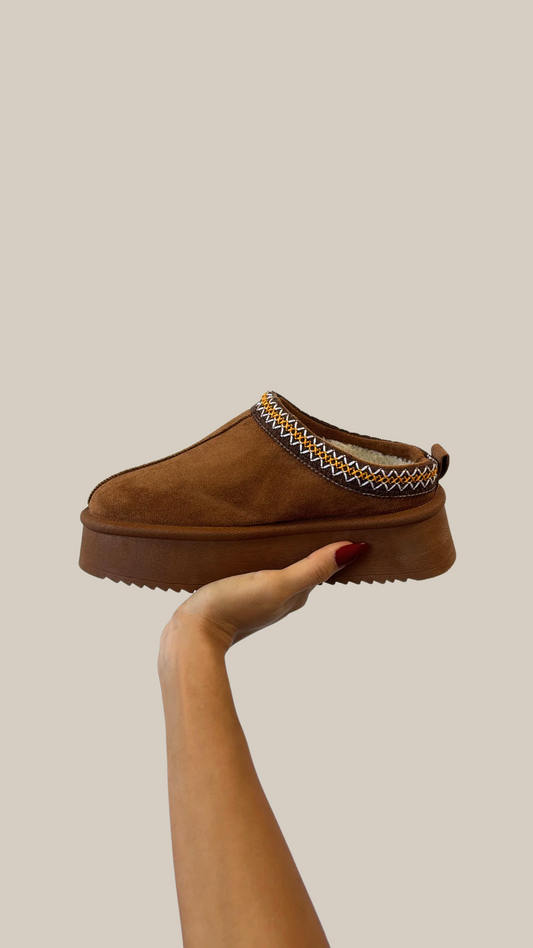 Bottines compensées camel (sans boîte)