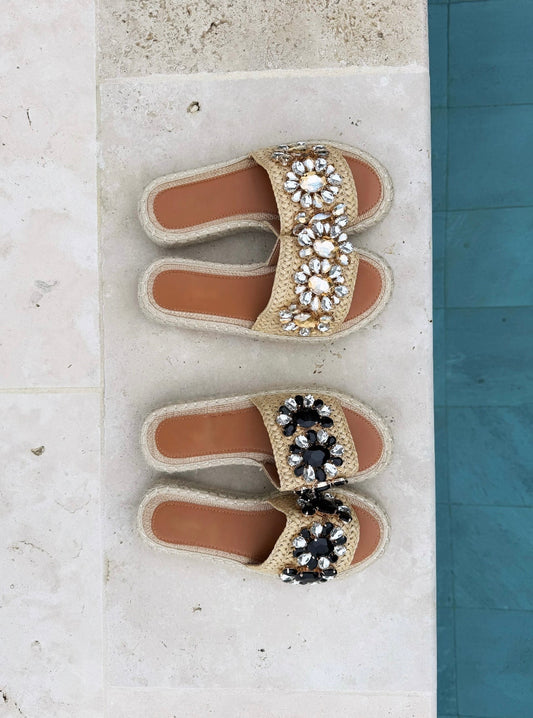 Sandales en paille beige (sans boîte)