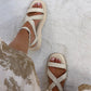 Beige Riemchensandalen (ohne Karton)