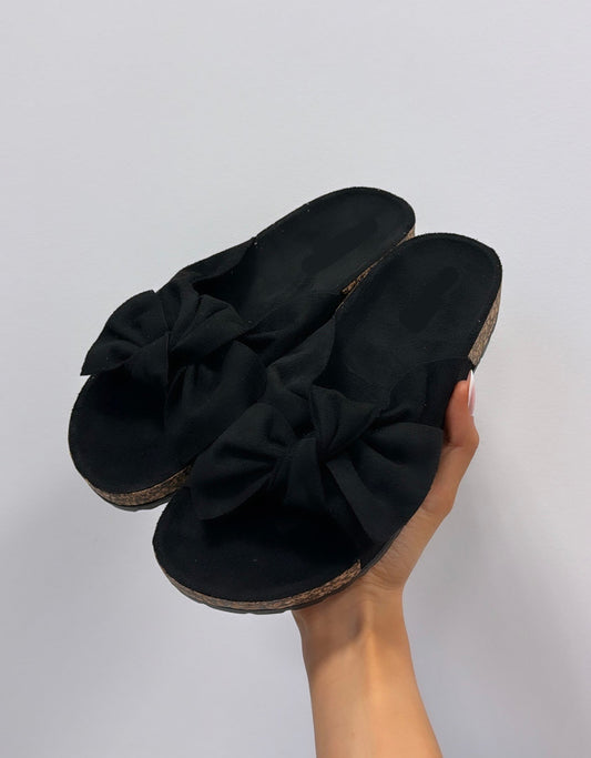 Claquettes noeud noir sans boîte