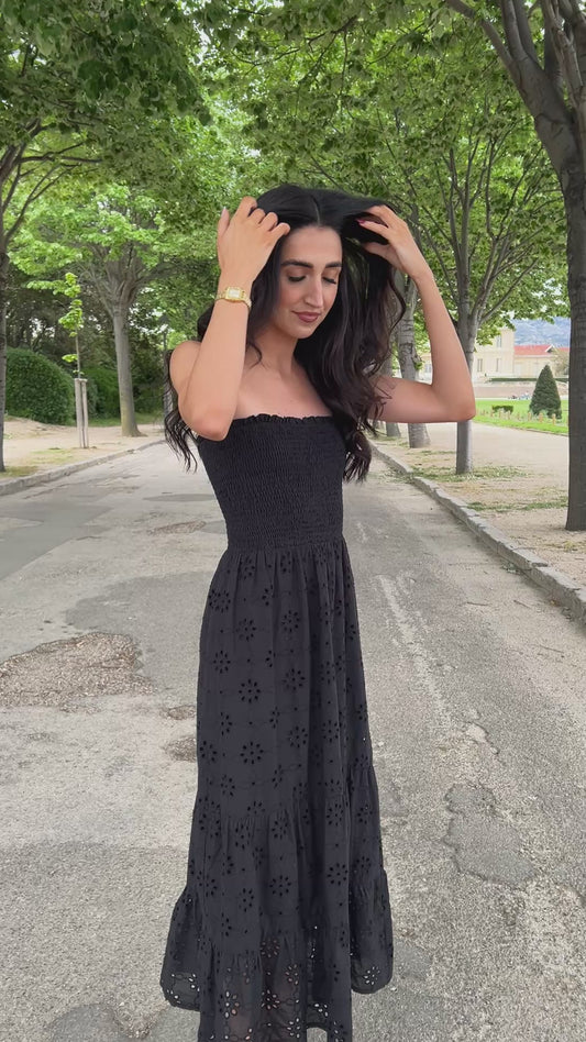 Robe longue bustier noire