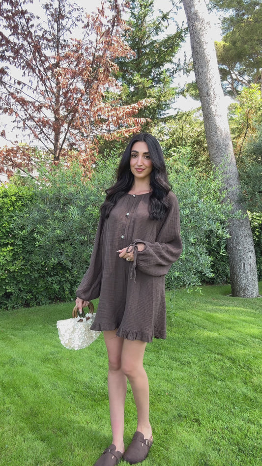 Combinaison short marron