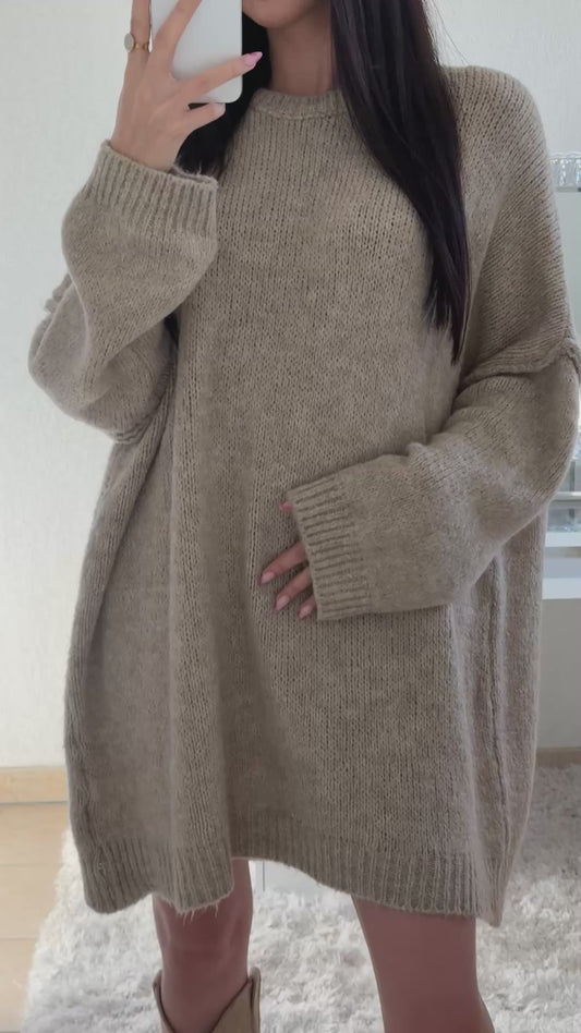 Robe pull beige